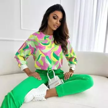 Гибкая женская рубашка с принтом, модная осенняя женская модная блузка S белый