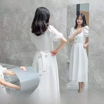 Гибкие самоклеящиеся акриловые зеркальные наклейки: Небьющиеся настенные зеркала во весь рост для спальни и общежития Square 5x5 cm