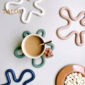 Гибкие силиконовые изолированные салфетки, устойчивые к высоким температурам, легко чистящиеся, бытовые кухонные коврики неправильной формы чёрный