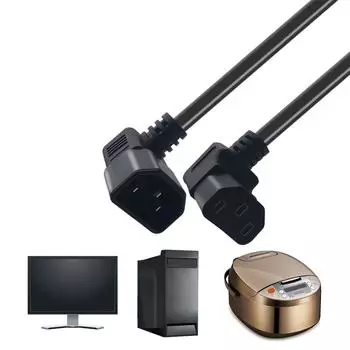 Гибкий адаптер питания IEC320C14 «папа» — «мама» C13, длина 0,6 м, уникальная конструкция с изгибом вверх для углов стен серверов PDU/UPS