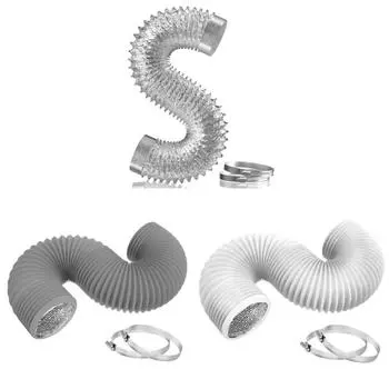 Гибкий алюминиевый воздуховод для тяжелых условий эксплуатации для отопления, охлаждения, вентиляции, вытяжки белый