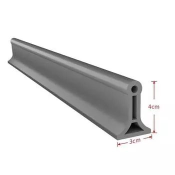 Гибкий барьер для воды в душе Силиконовый водоупорный порог Защита от наводнений Уплотнительная лента Пол Кухня Туалет серый