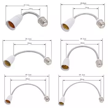Гибкий цоколь светодиодной лампы E27 на E27, удлинитель, держатель держателя лампы, конвертер 19.5cm