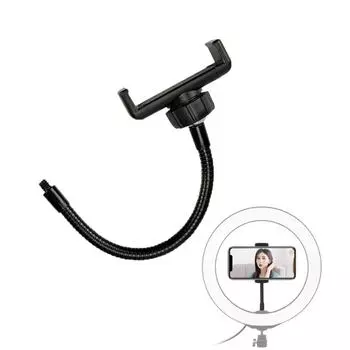 Гибкий держатель-зажим с зажимным основанием для iPhone 15 14 13 12 11 pro max / Galaxy / Huawei / Xiaomi / LG держатель для смартфонов чёрный