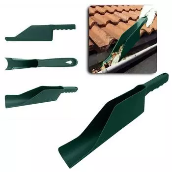 Гибкий инструмент для чистки крыши, Совок для чистки желобов, Ложка для удаления садовых листьев, Совок для чистки садовых листьев, Многофункциональные бытовые чистящие средства One Size зелёный