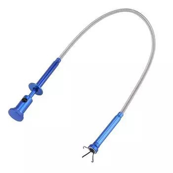 Гибкий инструмент для захвата со светодиодной подсветкой, магнитный захват с длинной пружиной, гаджет для домашнего туалета, инструменты для чистки канализации синий