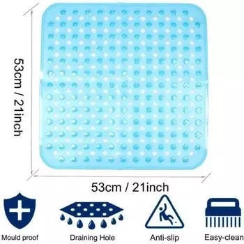 Гибкий противоскользящий нескользящий сплошной цвет, способствующий циркуляции, безопасный коврик для душа, принадлежности для душа, безопасный коврик для душа серый