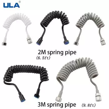 Гибкий шланг, душевой шланг, универсальный удлинитель из нержавеющей стали, соединитель для ручного распылителя, пружинная трубка, аксессуар для биде 2m чёрный