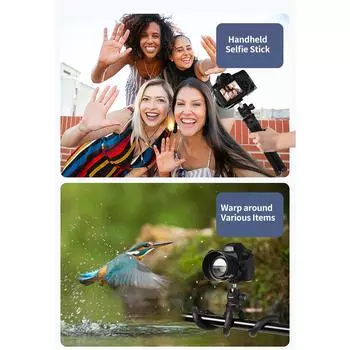 Гибкий штатив для телефона/цифровой зеркальной камеры/беззеркальной камеры, регулируемая палка для селфи, вращающийся шар чёрный