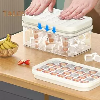 Гибкий силиконовый лоток для льда с крышкой, легко открывающийся, прозрачные формы большой емкости, поставки батончиков и кухонь Dual Layer жёлтый