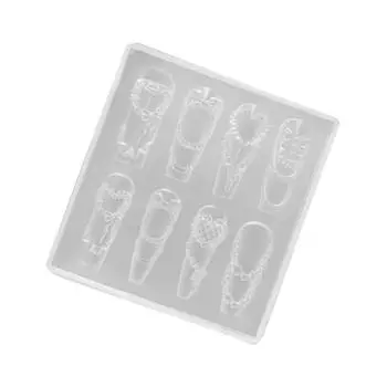 Гибкий силиконовый молд для декора ногтей, сложные резные узоры, кремовые оборки, банты, инструмент для рукоделия, изготовление ювелирных изделий из смолы T2