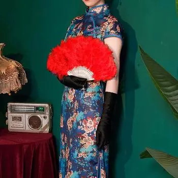 Гибкий складной веер Fluffy Pretty 25 All-down Faux Feather