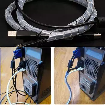 Гибкий спиральный кабель, защитный кабельный органайзер, защитная трубка для компьютерного шнура, органайзер, инструменты для управления, устройство для намотки шнура 8mm 11m белый