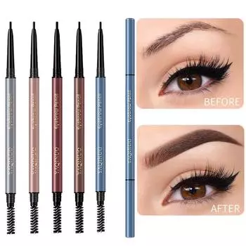 Гибкий тонкий карандаш для бровей, очень тонкий стержень, натуральный, стойкий цвет, водостойкий перспирант и не обесцвечивает макияж для начинающих 01#