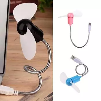 Гибкий USB-мини-вентилятор охлаждения для ноутбука, настольного ПК, компьютера белый