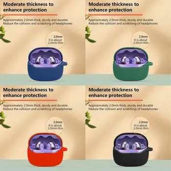 Гибкий защитный чехол для наушников JBL Tune Beam 2, противоударный чехол, моющийся корпус, пылезащитный чехол, мягкая кожа чёрный