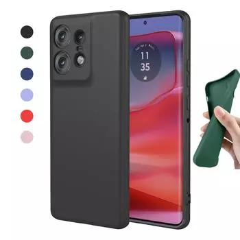 Гибкий жидкий силиконовый чехол для Motorola Edge 50 Pro Fusion Ultra 40 Neo Plus 2023 5G защитный чехол бампер Fundas Coque Moto Edge Plus 2023 розовый