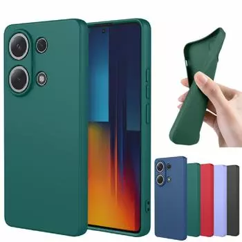 Гибкий жидкий силиконовый чехол для Xiaomi Poco F6 M6 X6 F5 Pro C65 5G 4G защитный чехол бампер Fundas Coque Shell Capa Poco F6 красный