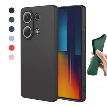 Гибкий жидкий силиконовый чехол для Xiaomi Poco F6 Pro M6 X6 C65 4G Защитный чехол-бампер Fundas Coque Shell Capa Poco X6 фиолетовый