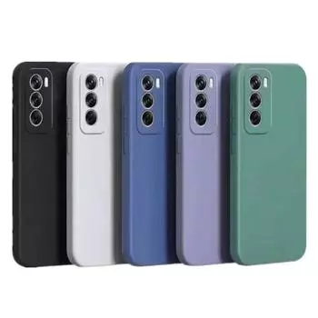 Гибкий жидкий силиконовый чехол TPU для OPPO Reno 12 Pro 5G Reno 11 11F 12F FS Reno10 Pro Plus защитный чехол мягкий полный защитный чехол OPPO Reno 12 5G светло-зеленый