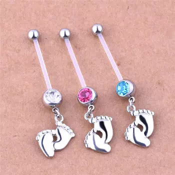 Гибкое кольцо для беременных и беременных для маленьких мальчиков и девочек, кольцо для пирсинга пупка и пупка розовый