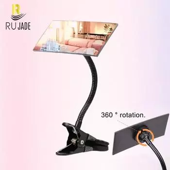 Гибкое прикрепляемое зеркало для салона, прививки ресниц, зеркало для макияжа, зажим на компьютерный стол, офис, личная безопасность, безопасность