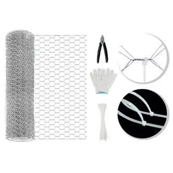 Гибкое шестиугольное ограждение из проволочной сетки 35 см x 5 м для птицы и мелких животных