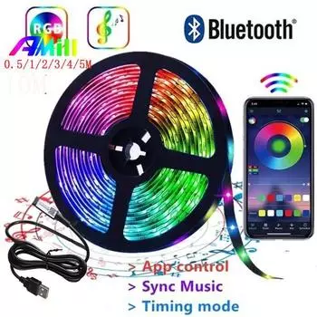 Гибкое управление цветами светодиодных лент с пультом дистанционного управления для вечеринок, домашних светодиодных лент 0,5-5 м 1M разноцветный