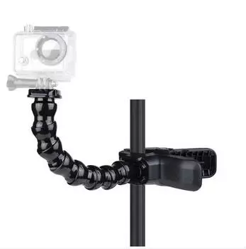 Гибкое зажимное крепление челюстей + регулируемая гусиная шея с 8 шарнирами для экшн-камеры Gopro Hero12/11/10/9/8/7/6/5/4/3/2/Xiaoyi 1/SJ4000/Eken H9