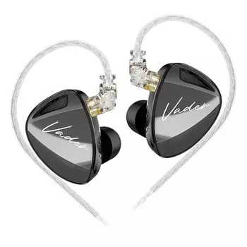 Гибридные наушники LINSOUL KZ Vader Black 3DD HiFi, оснащенные 3 высокопроизводительными динамическими драйверами, регулируемым звуком с 4-уровневым переключателем настройки, серебристые
