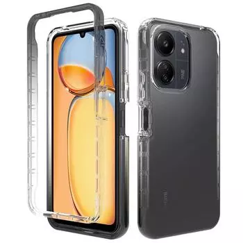 Гибридный прозрачный чехол с градиентом для Xiaomi Redmi 13C 13 C C65 4G, чехлы 13r 5G, противоударная мягкая задняя крышка для телефона для Poco C 65 без пленки на экран Redmi 13C 4G 5G чёрный