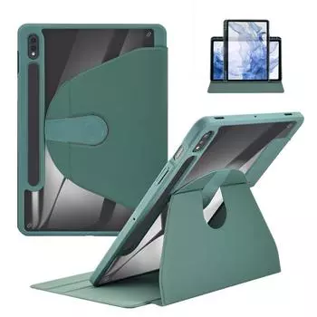 Гибридный тонкий чехол для Samsung Galaxy Tab S7 FE S8 Plus 12,4 дюйма SM-T970 T975 2020 2021 вращающаяся на 360 градусов крышка с подставкой для карандашей Galaxy Tab S8 11 серый