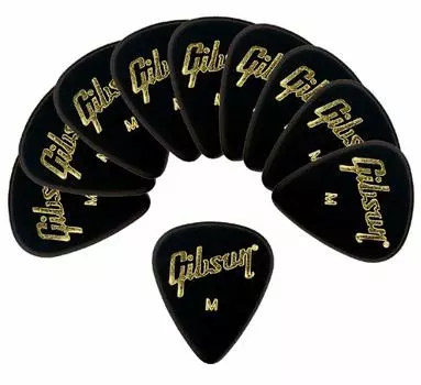 Gibson Pick Teardrop MEDIUM-BLK x 10 шт. набор