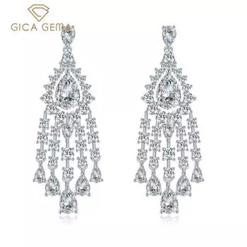 Gica Gem из стерлингового серебра 925 пробы, персонализированные лаконичные серьги с каплями воды для женщин, тонкий темперамент, высококачественное ювелирное изделие, подарок белый