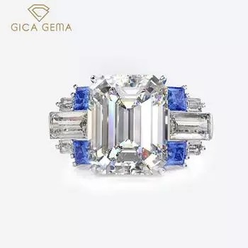 Gica Gem Новое винтажное темпераментное кольцо из стерлингового серебра 9525 пробы для женщин, изысканное индивидуальное ювелирное изделие высокого качества, подарок на выпускной 5 синий