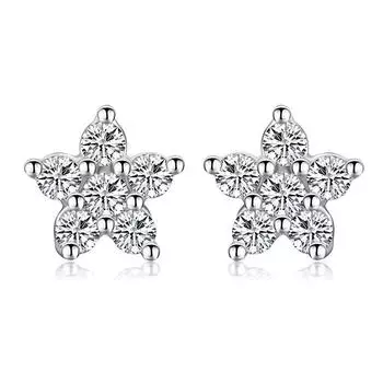 Gica Gema 1.2ct круглые серьги-гвоздики с цирконом 8H8A, серьги из стерлингового серебра 925 пробы для вечеринки, помолвки, цветы, женские ювелирные украшения 3mm белый