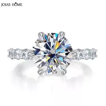 Gica Gema 2024 Новинка 925 серебра 5 карат фейерверк огранки Аврора шесть когтей женское королевское кольцо премиум-класса с цирконом 5ctNo.5 белый