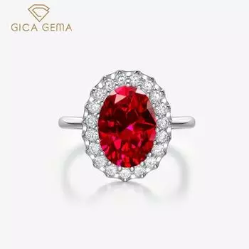 Gica Gema 5A Циркон Цвета Кольца С Драгоценными Камнями Стерлингового Серебра 925 10*14 мм Овальный Драгоценный Камень Уникальный Дизайн Романтические Изящные Ювелирные Изделия На Пальцы Подарки Для Свадьбы 5 синий