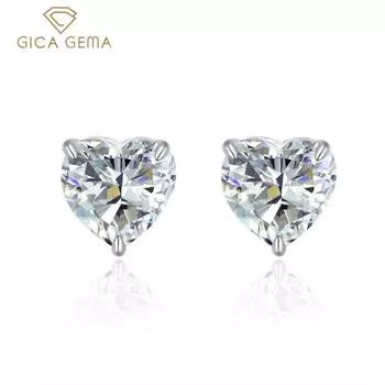 Gica Gema 5A серьги с цирконом, стерлинговое серебро 925 пробы, уникальный дизайн, в форме сердца, романтические изящные серьги, ювелирные изделия, подарки для свадебной вечеринки 925 Silver белый
