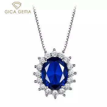 Gica Gema из стерлингового серебра 925 пробы, цветное сокровище, классический темпераментный кулон, ожерелье для женщин, изысканные ювелирные изделия высокого качества, подарок на день Святого Валентина 925 Silver белый/синий