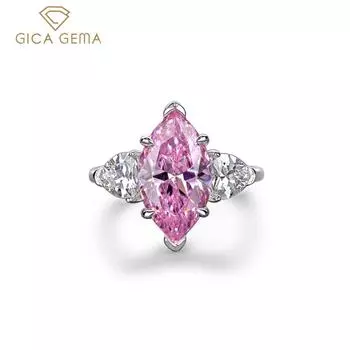 Gica Gema из стерлингового серебра 925 пробы, 4 цвета, кольца с цирконом для женщин, уникальный дизайн, романтические изящные украшения на палец, подарки для свадебной вечеринки 7 синий