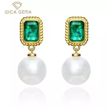 Gica Gema из стерлингового серебра 925 пробы с жемчугом, классические темпераментные серьги для женщин, изысканные винтажные ювелирные изделия высокого качества, подарок