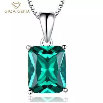 Gica Gema Jewelry S925 Sterling SilverГорячие продажи Геометрия Классический кулон ожерелье для женщин Изящные ювелирные изделия высокого качества в подарок на День святого Валентина 925 Silver белый/синий