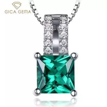 Gica Gema Ювелирные Изделия Стерлингового Серебра S925 Прямоугольник Великолепная Персонализированная Цепочка На Ключицу Для Женщин Изысканные Высококачественные Ювелирные Изделия Подарок На День Святого Валентина 925 Silver синий/белый