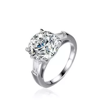 Gica Gema Классический комплект из серебра 925 пробы с четырьмя когтями, 2-каратное кольцо с цирконом, женское двухрядное кольцо, свадебное кольцо с голубиным яйцом