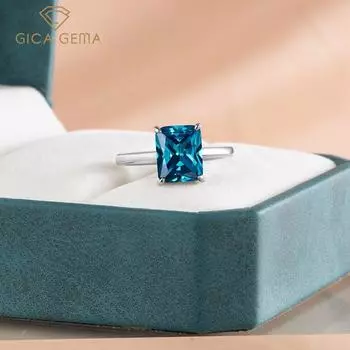 GICA GEMA Классическое кольцо из стерлингового серебра 925 пробы с цирконом, женское ювелирное украшение на палец 10 синий
