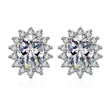 Gica Gema корейская версия щедрого темперамента новый 4*6 мм овальный наушник с цирконием роскошный женский подарок на день матери 4*6mm белый