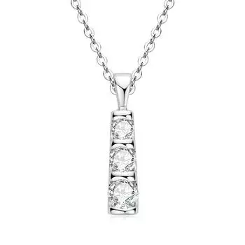 Gica Gema Light Luxury Design Sense Moissanite Necklace Lucky Triple Pendant Necklace Party Gift 925 Silver белого золота