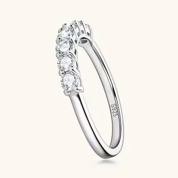 Gica Gema Маленькое кольцо из крамозанита Premium Sense S925 Silver Seven Star Ring, аксессуар для ежедневных поездок на работу 4.5 Us белого золота