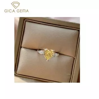 GICA Gema Новое ювелирное изделие из серебра 925 пробы в форме сердца, темпераментное элегантное кольцо, женское изысканное ювелирное изделие, серебряное украшение для вечеринки, подарок на День святого Валентина для пожилых людей розовый/белый
